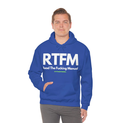 RTFM, Read the Manual, Explicit Funny, Sysadmin, Geek, Project Manager, Developer, Gift, Unisex Hooded Sweatshirt