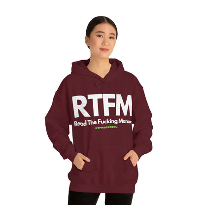 RTFM, Read the Manual, Explicit Funny, Sysadmin, Geek, Project Manager, Developer, Gift, Unisex Hooded Sweatshirt