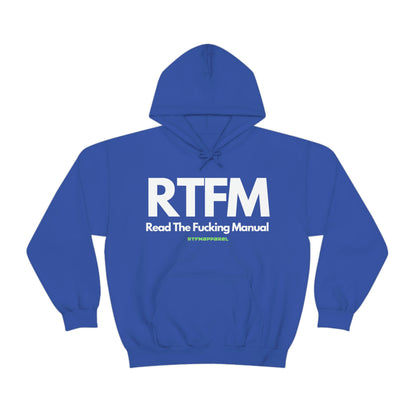 RTFM, Read the Manual, Explicit Funny, Sysadmin, Geek, Project Manager, Developer, Gift, Unisex Hooded Sweatshirt
