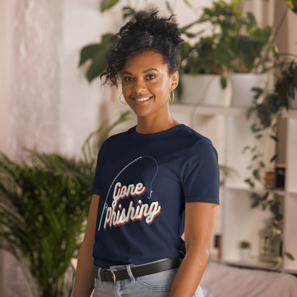 "Gone Phishing" Funny Hacker Short-Sleeve Unisex T-Shirt